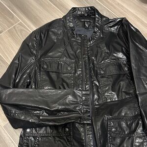 John Varvatos Glossy Black Field Jacket